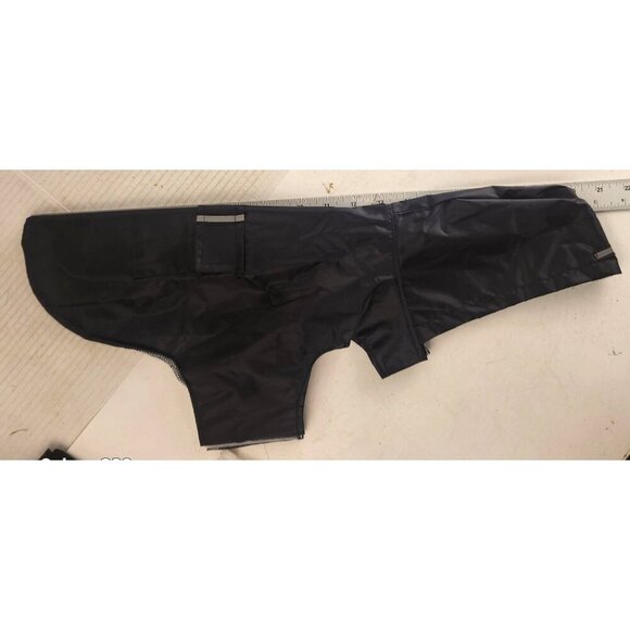 Dog Raincoat With Reflective Strip Black Nylon Mesh Lining Hook & Closure - Picture 11 of 11